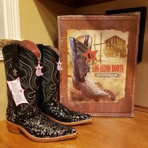 New Los Altos black spangle boots size 7.5
